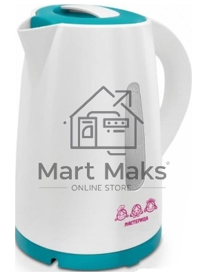 Чайник электрический Мастерица ЕК-1701M белый/бирюзовый