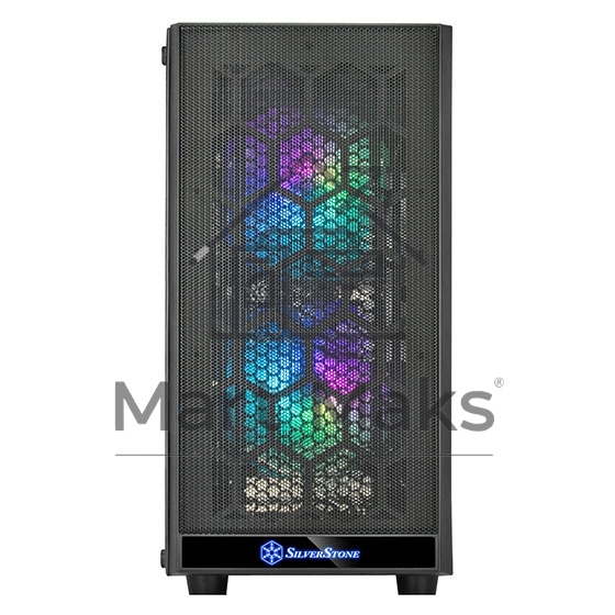 Компьютерный корпус Silverstone SST-PS15B-PRO Precision Mini Tower Micro ATX Computer Case, tempered glass, 2x 120mm ARGB, 1x ARGB Controller, black