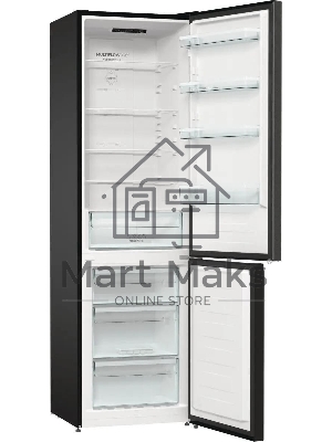 Холодильник Gorenje NRK6202EBXL4 черный матовый двухкамерный 235/96л морозилка снизу, No Frost