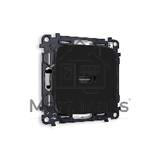 Комплект механизма розетки HDMI 2.0 OMEGA Черный матовый 40V/500mA 2.0GHz 5-18Gbit/s QUANT (OP8140, VM222) MO814010