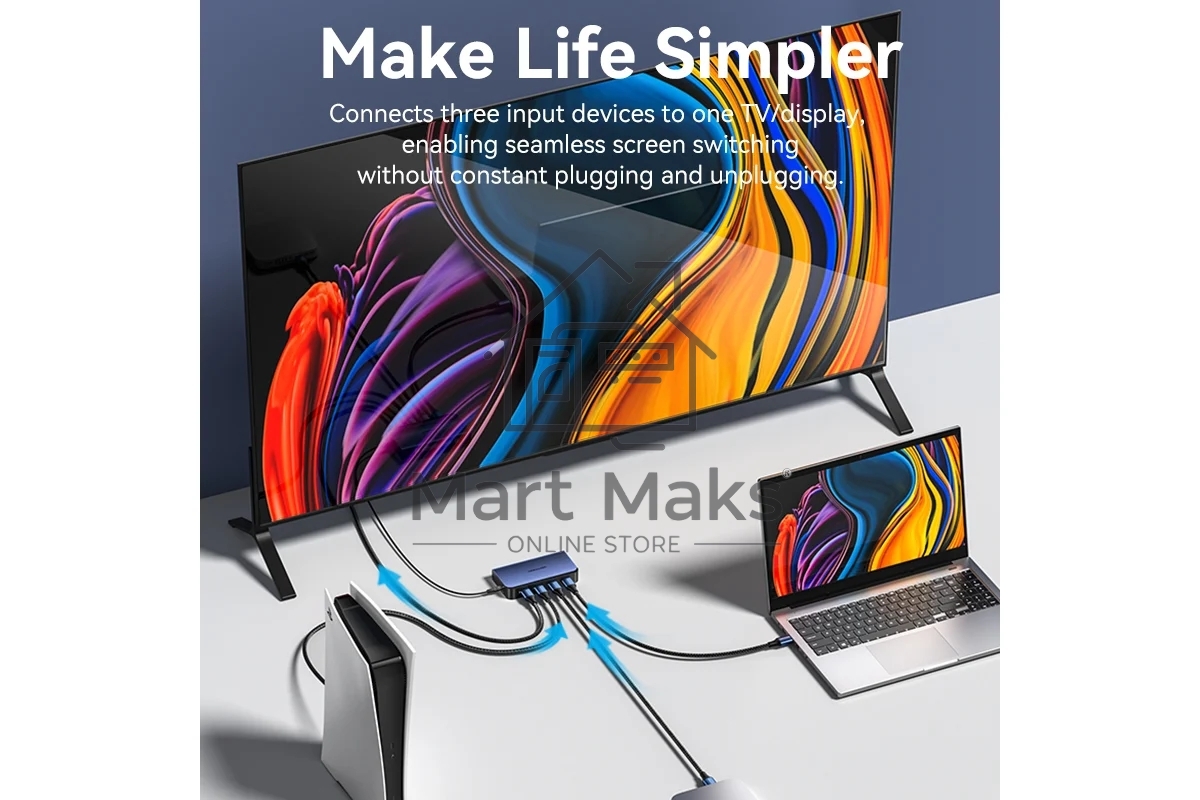 Переключатель (switch) 3x1 Vention HDMI v2.0