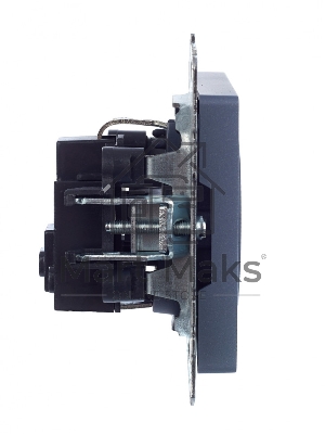 Розетка 1-местная IEK BRITE 16А РС11-1-0-БрМ с заземлением, без защитных шторок, 16А, маренго