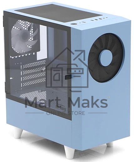 Компьютерный корпус WIZMAX EM1 Woofer, mATX, mITX синий, Mini-Tower, без БП, TG, 1x160mm + 1x120mm LED, 1xUSB-A 3.0 + 2xUSB-A 2.0
