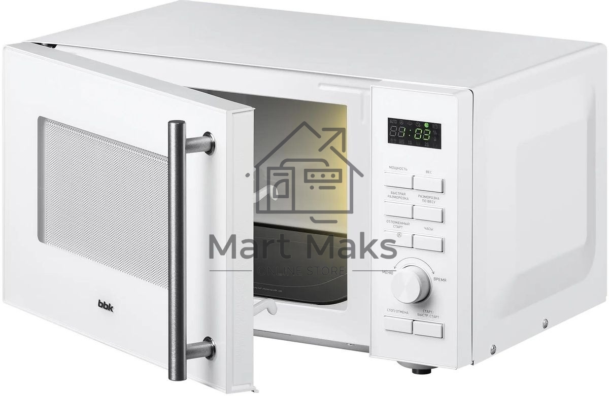 Микроволновая печь BBK 23MWS-951T/W белый, 23 л, 900 Вт, переключатели - кнопки/поворотный механизм