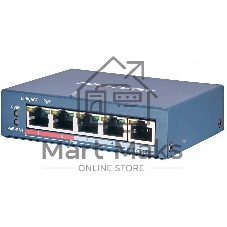 Коммутатор Hikvision DS-3E1105P-EI, 4×100 Мбит/с PoE+ + 1×100 Мбит/с, настраиваемый