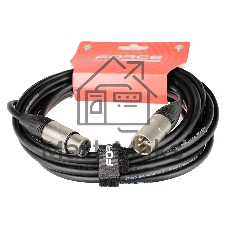 Кабель микрофонный FORCE FMC-05/6XLR (M) - XLR (F), высококачественный балансный, малошумящий с проводниками из безкислородной меди OFC, диаметр 6 мм, профессиональные металлические разъемы, длина 3 м, цвет черный