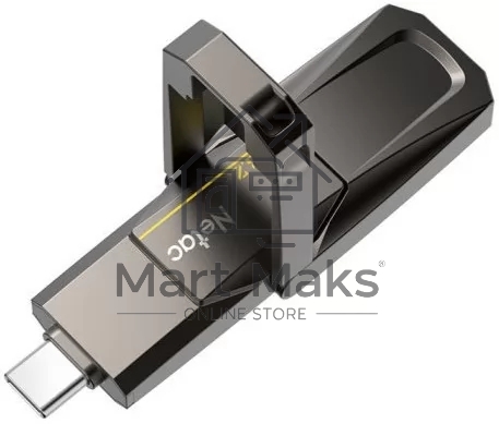 Флешка USB R/W Netac US5 128GB USB3.2+TypeC Solid State Flash Drive, up to 550MB/500MB/s