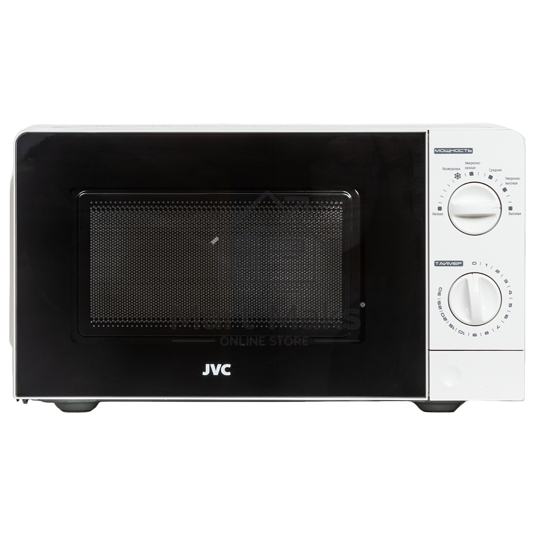 Микроволновая печь JVC JK-MW123M белый, 20 л, 700 Вт, переключатели - поворотный механизм