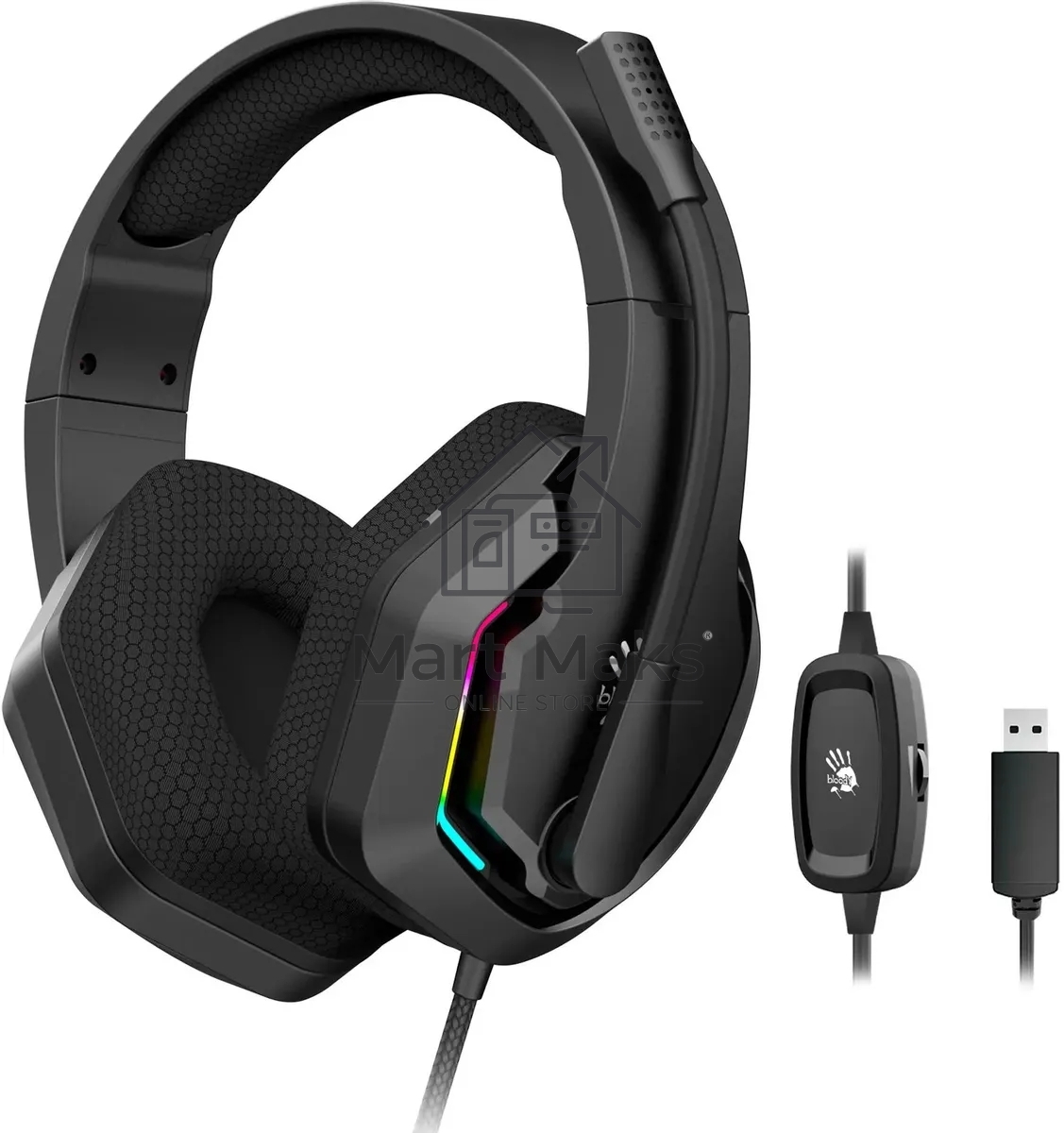 Наушники с микрофоном A4Tech Bloody G260 черный 2м мониторные USB оголовье (G260)