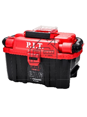 Строительный пылесос P.I.T. PVC20H-10A SOLO красный, питание от аккумулятора, 200 Вт, уборка сухая/влажная/выдув, пылесборник 10 л
