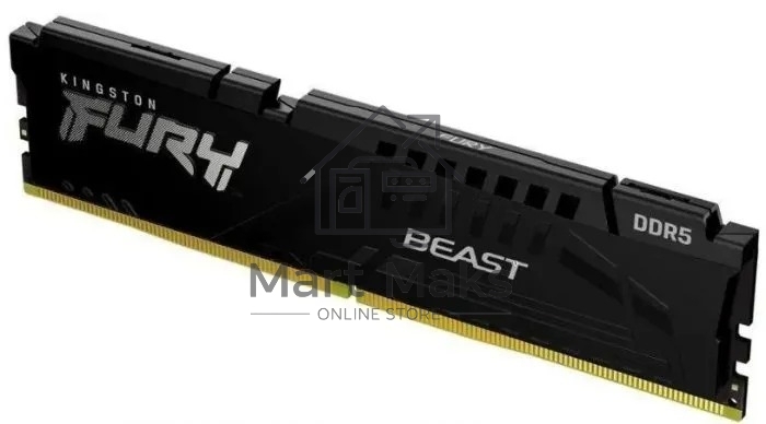 Оперативная память Kingston Fury Beast, DDR5, 16GB (1x16GB), 6000MHz, CL36, DIMM, с радиатором, черный