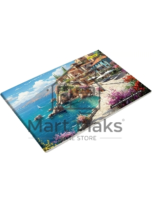 Альбом для рисования Silwerhof 20л. A4 Акварельные пейзажи 4 дизайна, картон скрепка