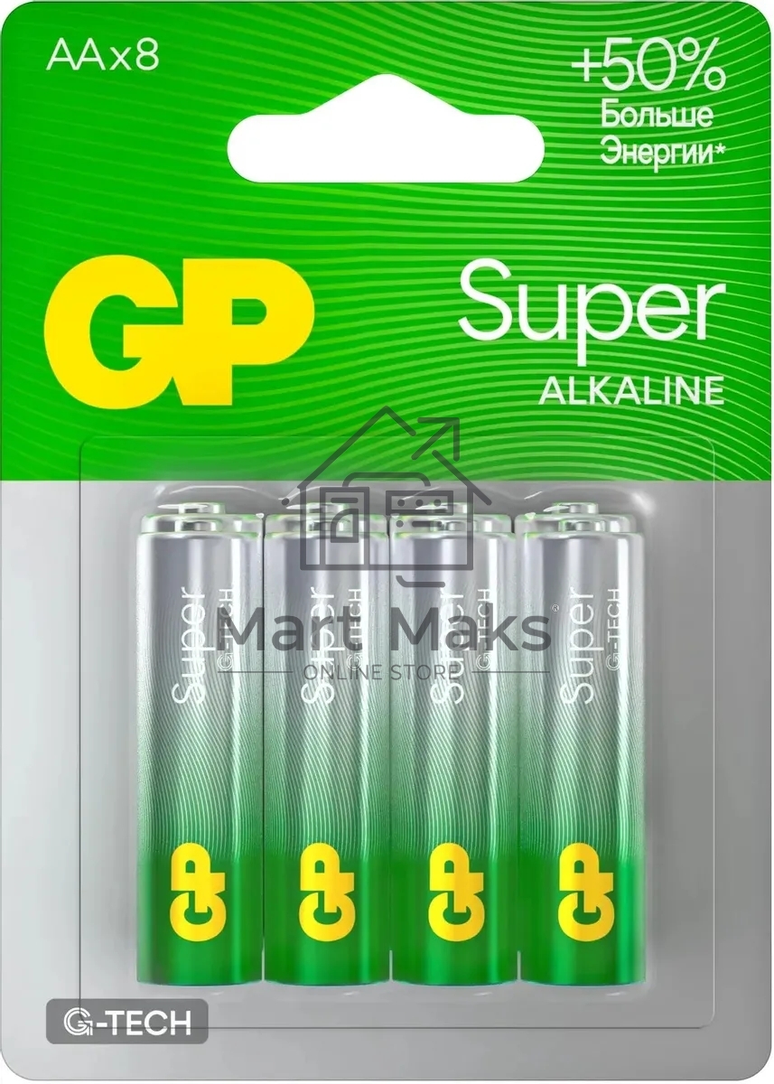 Батарея GP Super Alkaline 15AA21-2CRSBC8 AA (8шт) блистер
