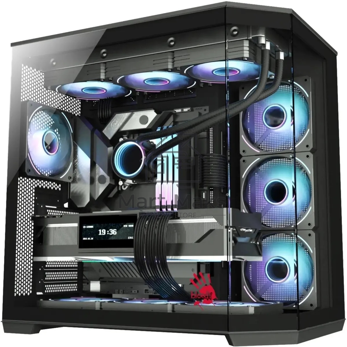 Компьютерный корпус Bloody BD-CC109 черный без БП ATX 10x120mm 2xUSB3.0 audio
