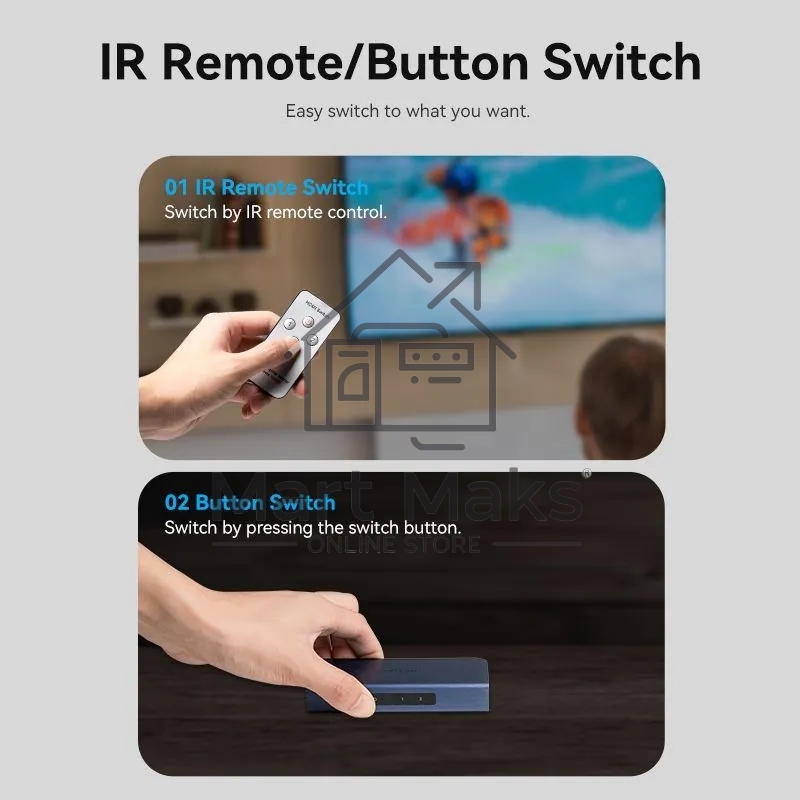 Переключатель (switch) 3x1 Vention HDMI v2.0