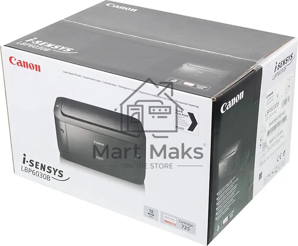 Принтер лазерный Canon i-Sensys LBP6030B bundle, A4, ч/б, печ. до 18 стр/мин., 600 x 600 dpi, USB (в комплекте: + картридж)