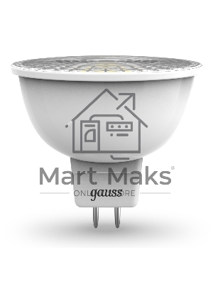 Лампа светодиодная Gauss 101505105 MR16 5 Вт 3000К тепл. бел. GU5.3 500 лм 150-265В FROST