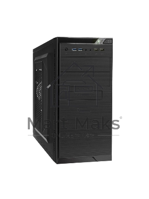 Компьютерный корпус Minitower ExeGate QA-412U-UNS400 (mATX, БП UNS400 с вент. 12см, 2*USB+2*USB 3.0, аудио, черный)