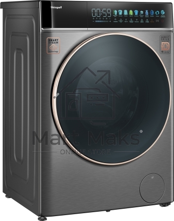 Стиральная машина Weissgauff WM 58411 Direct Drive Inverter Premium Steam Grey серая, загрузка фронтальная 11кг, 1400 об/мин., класс: A+++