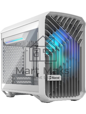 Компьютерный корпус без блока питания Fractal Design Torrent Nano RGb TG Clear Tint, Mini-Tower, 1x180мм RGb, 2xUSB-A 3.2 + 1xUSB 3.2 Type-C mITX, mDTX белый