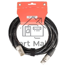 Кабель микрофонный FORCE FMC-05/6XLR (M) - XLR (F), высококачественный балансный, малошумящий с проводниками из безкислородной меди OFC, диаметр 6 мм, профессиональные металлические разъемы, длина 3 м, цвет черный