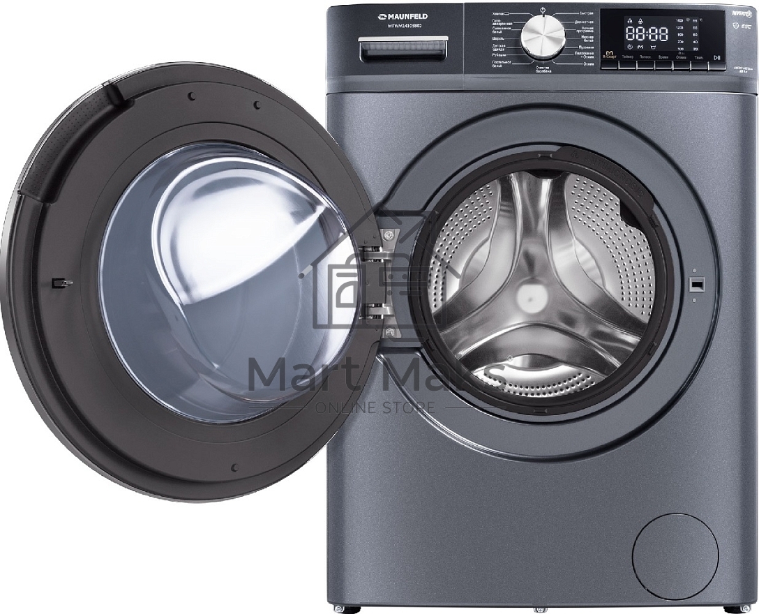 Стиральная машина Maunfeld MFWM1410SB02 темно-серебристый, загрузка фронтальная 10 кг, 1400 об/мин., класс: А+++