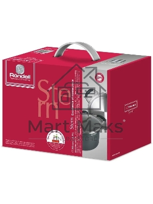 Кастрюля Rondell Stern RDS-010, 3.9л, 20см, с крышкой, серый