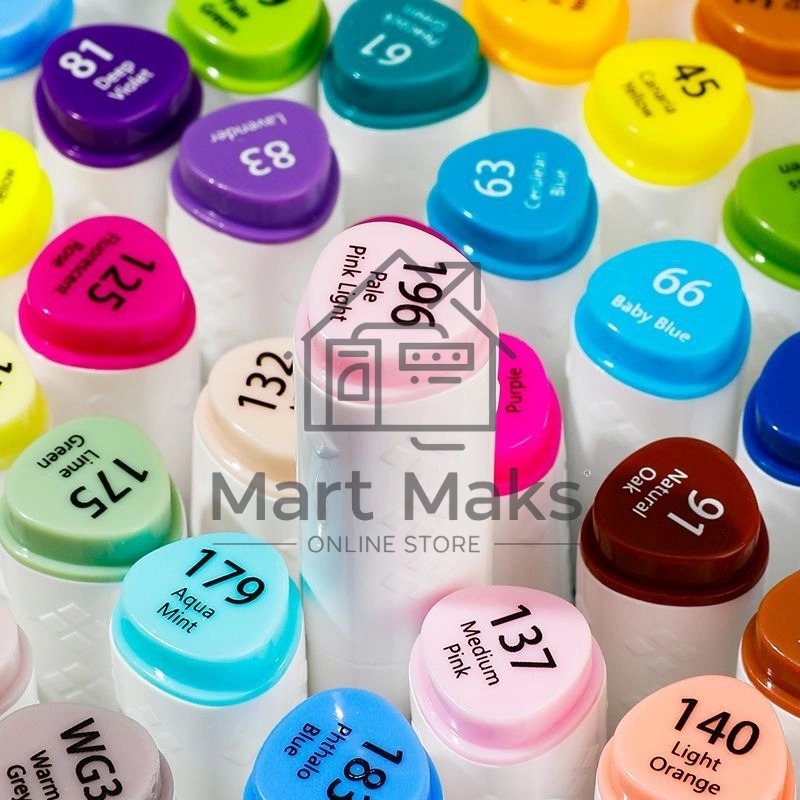 Набор маркеров для скетчинга Deli E70803-60 Color Emotion 11мм, 150мм, трехгранный корпус, двойной пишущий наконечник, 1-7мм, 60 цветов, ассорти, пластиковая коробка (60шт.)