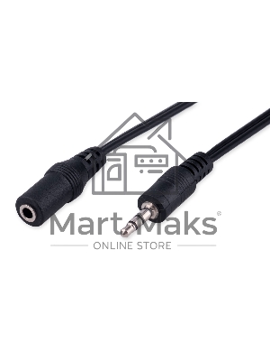 Кабель-удлинитель аудио Cablexpert CCA-423-2M-N, Jack 3.5(M)/Jack 3.5(F), 2м, черный, пакет