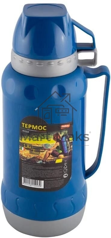 Термос MALLONY ACQUA, 1,8 л, пластиковый корпус со стеклянной колбой