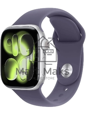 Смарт-часы Apple Watch Series 11 A3331 42мм OLED корп.серебристый Sport Band рем.фиолетовый разм.брасл.:M/L (MEU74LW/A)