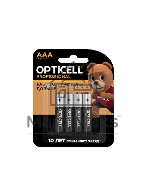 Батарея Opticell Professional LR03 AAA (4шт) блистер