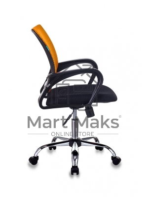 Кресло офисное Бюрократ CH-695N/SL/OR/BLACK спинка сетка, оранжевый TW-38-3, сиденье черный TW-11, крестовина хром