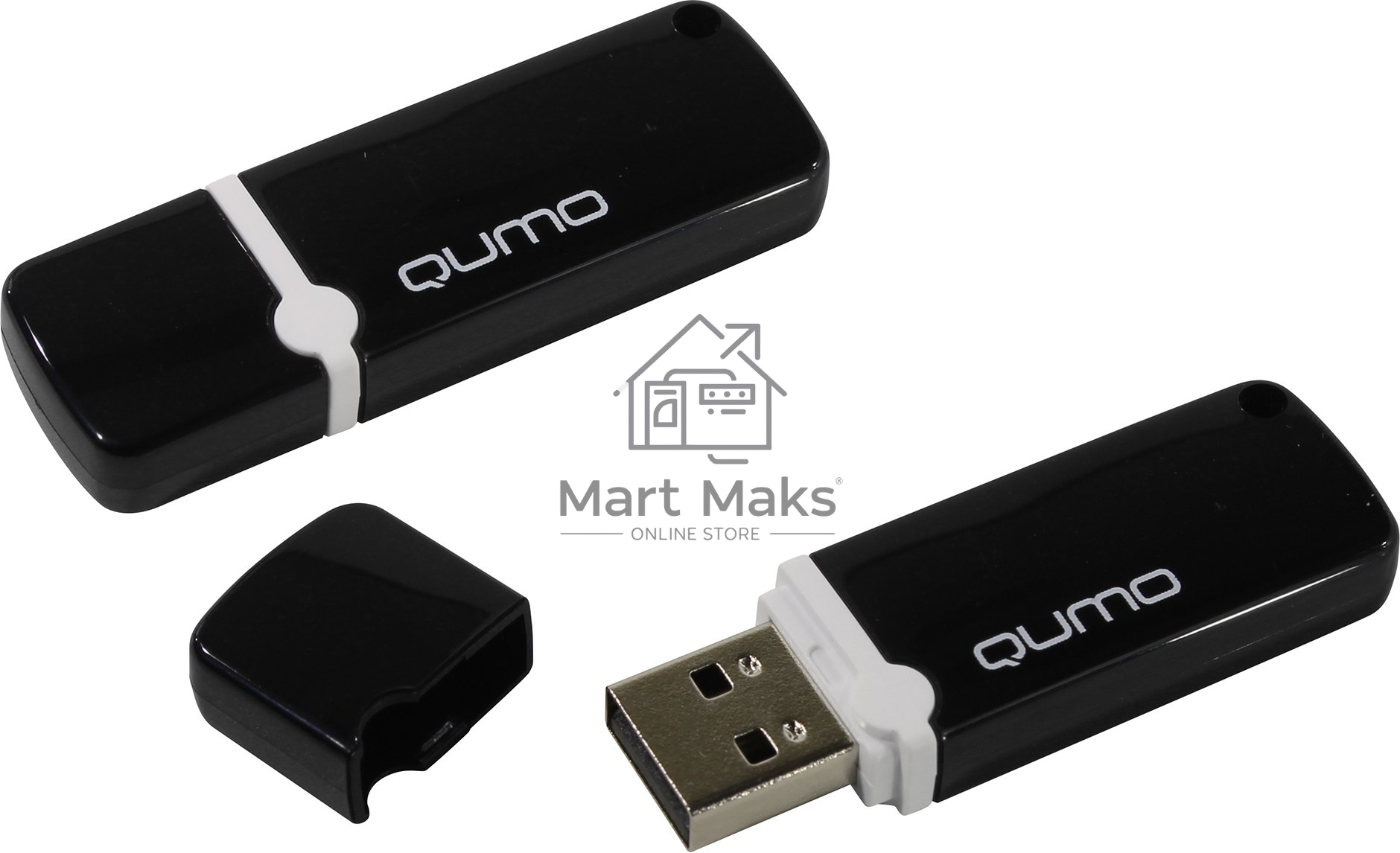 Флешка USB R/W R/W QUMO 16GB USB 2.0 Optiva 02 Black, черный корпус (QM16GUD-OP2-black)