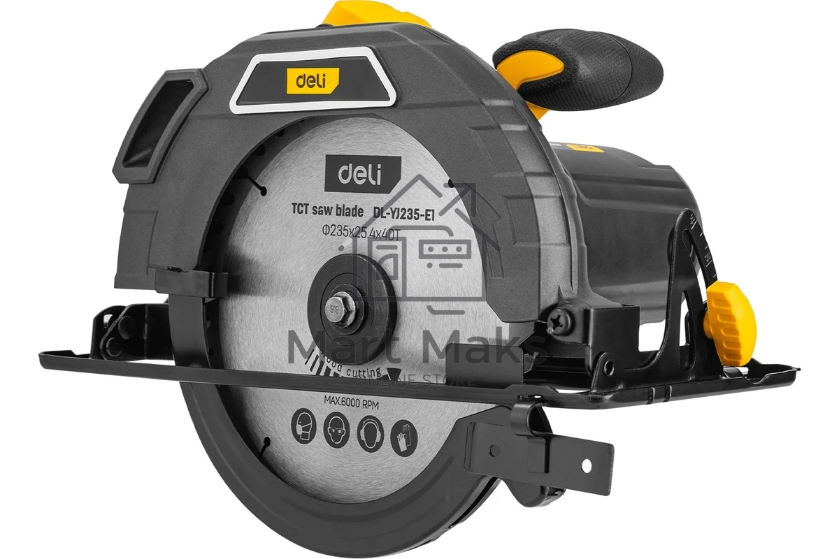 Циркулярная пила Deli DL-YJ235-E1 (2200Вт, 4200об/мин, диаметр диска 235мм)