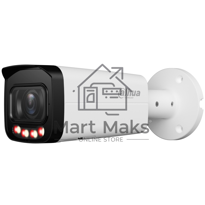 Уличная цилиндрическая IP-видеокамера DAHUA DH-IPC-HFW2449TP-ZAS-IL Smart Dual Light с ИИ 4Мп, 1/2.9” CMOS, моторизованный объектив 2.7~13.5мм, видеоаналитика, ИК до 60м, LED до 60м, IP67, IK10