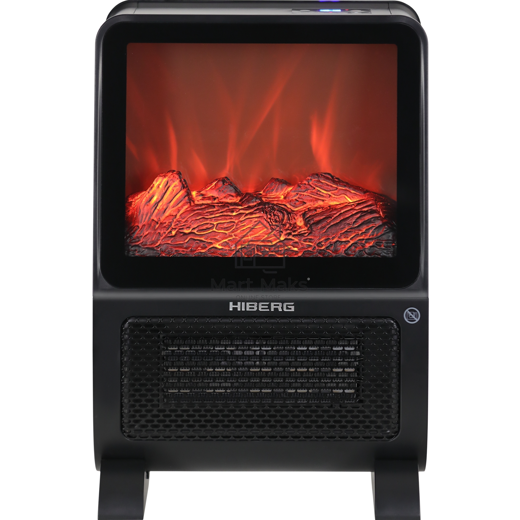 Тепловентилятор HIBERG TSF 3000 B, черный, 2000 Вт, 30 м2, с 3D - камином
