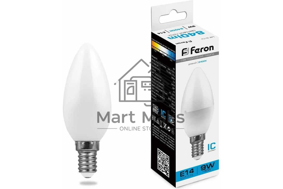 Лампа светодиодная FERON LB-570 (25800) 9W 230V E14 6400K