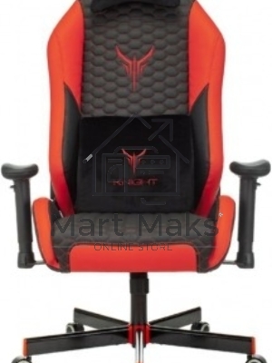 Кресло игровое Knight Neon черный/красный соты эко.кожа с подголов. крестовина металл