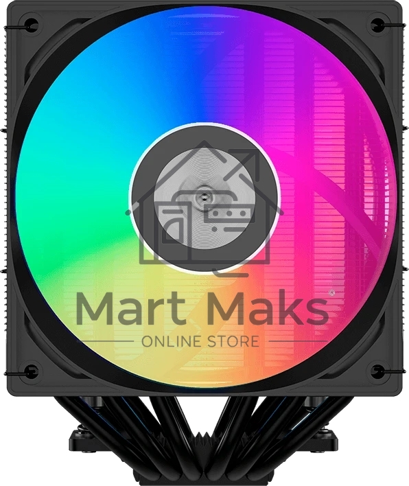 Кулер для процессора/CPU Cooler PCCooler RT620 ARGB BK (250W, 4-pin PWM, 157мм, Al/Cu, 6x6мм, 2x120мм, 73.32CFM, 34.9dBA, 2200RPM, S: 1851/1700/1200/115X, AM5/AM4, черный)