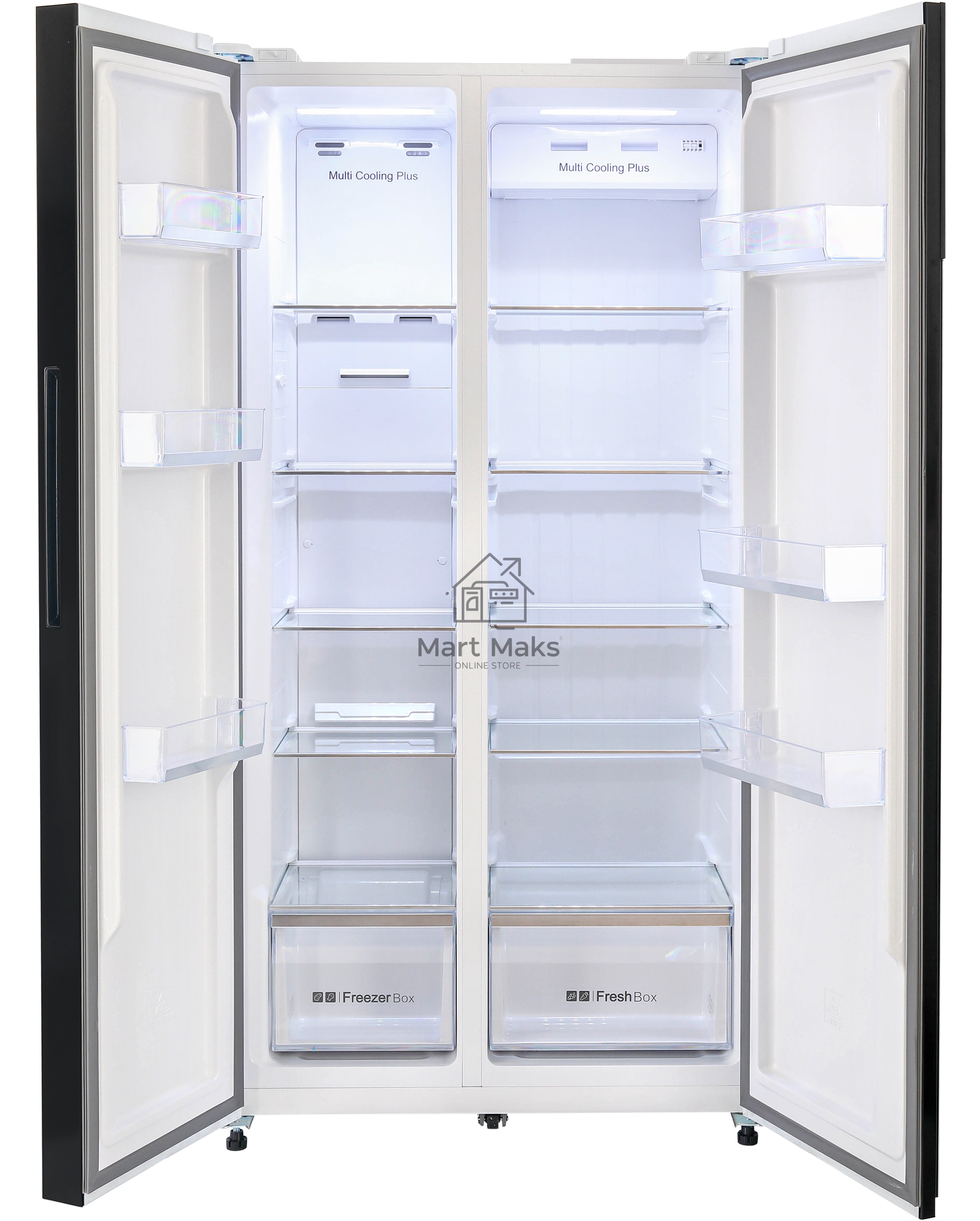 Холодильник Nordfrost RFS 525DX NFGW inverter белое стекло двухкамерный 283/183л морозилка сбоку, No Frost, Side-by-Side