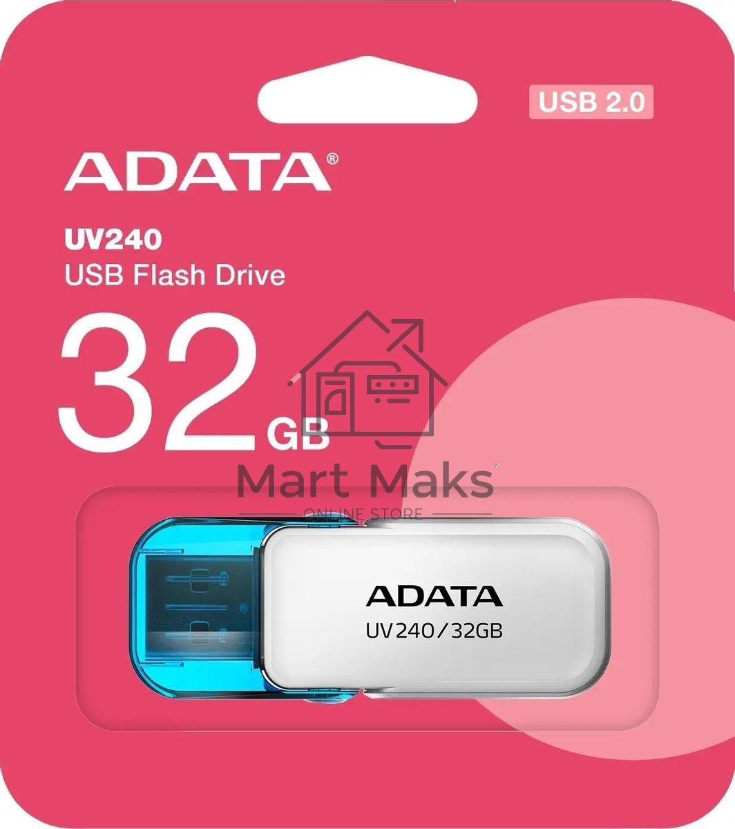 Флешка USB R/W ADATA R/W 32GB ADATA UV240, USB 2.0, белый