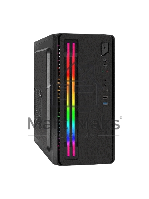 Компьютерный корпус Minitower ExeGate mEVO-7805-XP400 (mATX, БП XP400 с вент. 12см, 2*USB+1*USB 3.0, аудио, черный, с 2*RGb подсветкой)