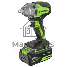 Гайковерт Greenworks GD24IW400 аккум. патрон:квад.1/2