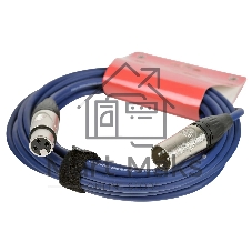 Кабель микрофонный FORCE FMC-05/6 BLXLR (M) - XLR (F), высококачественный балансный, малошумящий с проводниками из безкислородной меди OFC, диаметр 6 мм, профессиональные металлические разъемы, длина 3 м, цвет синий