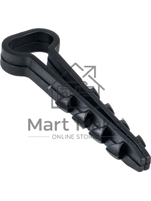 Дюбель-хомут EKF PROxima (6х14 мм) для плоского кабеля черный (10 шт.)