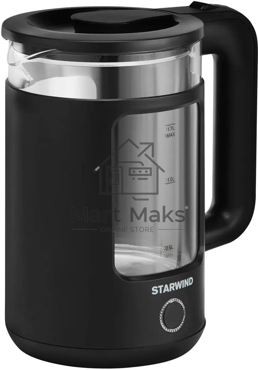 Чайник электрический Starwind SKG1053 1.7 л, 1800 Вт, черный