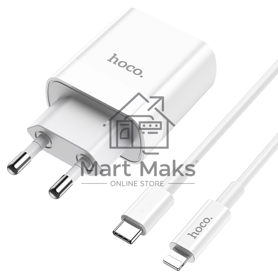 Сетевое зарядное устройство HOCO (6931474740526) C80A RAPIDO PD+QC3.0 + кабель 8PIN-TYPE-C белый