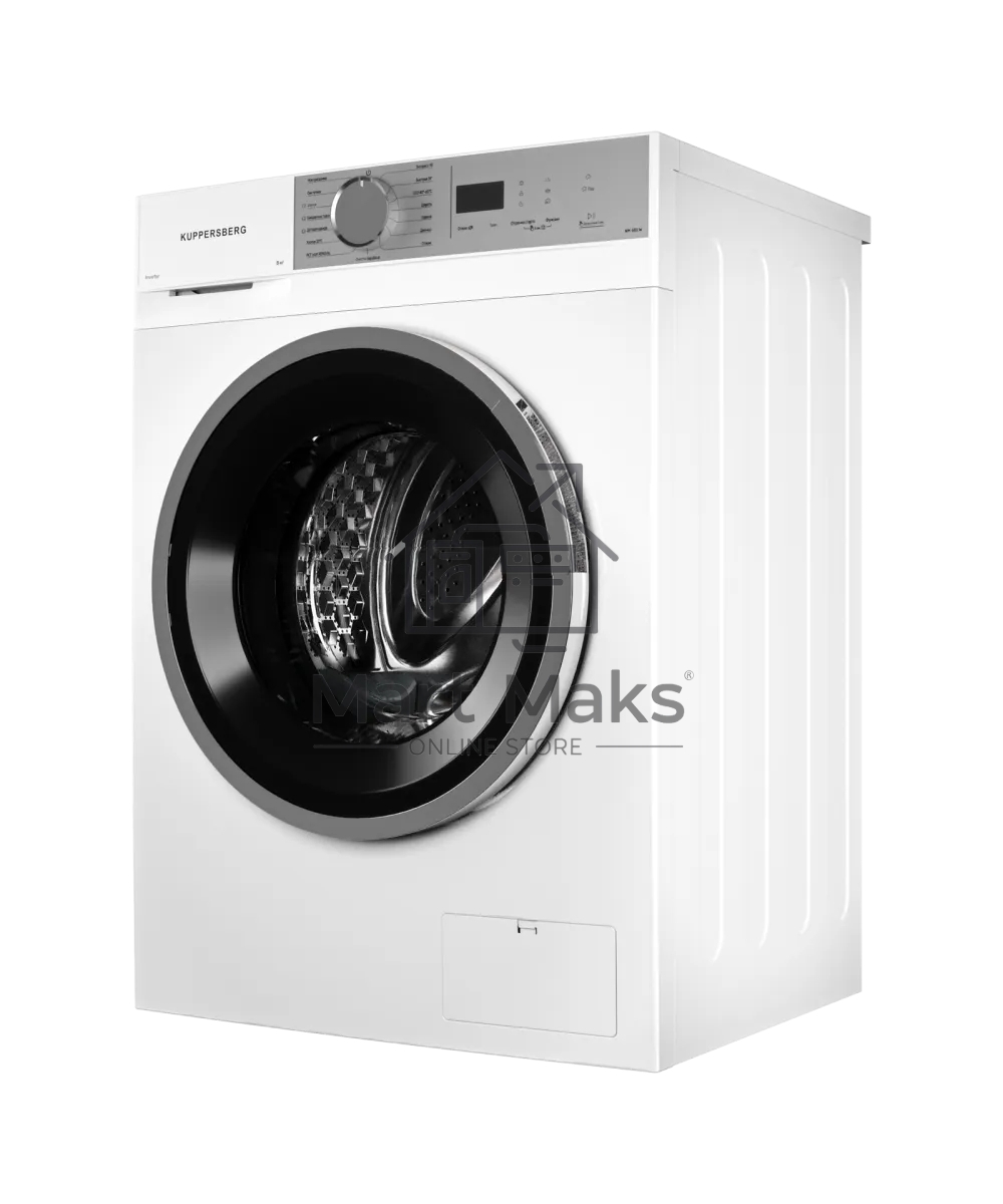 Стиральная машина Kuppersberg WM 480 W, отдельностоящая, 8 кг, 15 программ, 1400 об/мин, пар, дозагрузка белья, отложенный старт, предварительная стирка, LED дисплей, энергоэффективность А+++, белый