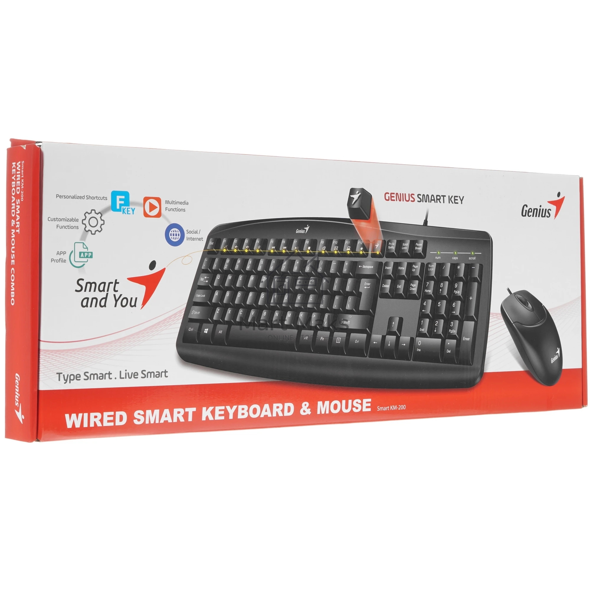 Комплект клавиатура+мышь Genius Smart KM-200 проводной, USB, 1000 DPI, чёрный